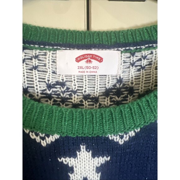 HOLIDAY TIME Ugly Christmas Cow Sweater Size XXL (50-52) With Working Lights - Picture 5 of 9